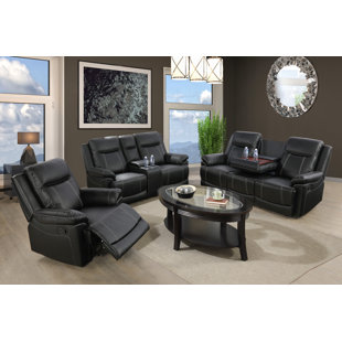 Trinway 3 - Piece Faux Leather Reclining Living Room Set