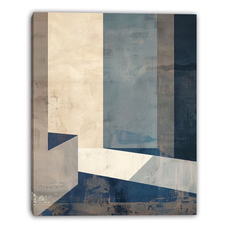 «Minimalist Blue Horizon», art abstrait moderne sur toile tendue, H 24 po x l 16 po x P 1,5 po