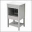 Meuble-lavabo gris 20 po avec lavabo, porte à fermeture douce, support de rangement et tablette ouverte pour salle de bain moderne-129488785