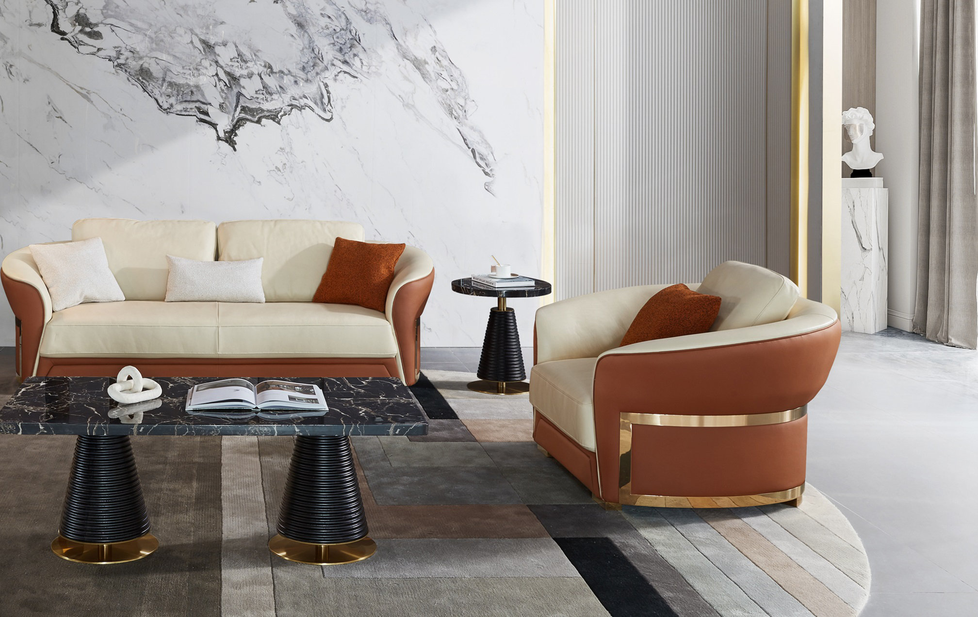 European Furniture 33" W Top Grain Leather Barrel Chair Wayfair