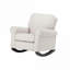 Chaise berçante compacte à une place FlowLuxe, tissu en lin beige avec structure en bois synthétique