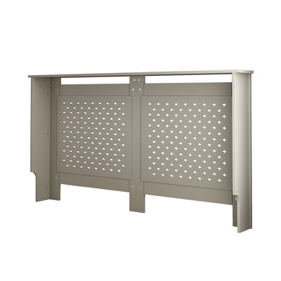 MDF Radiator Cover, Decorative Perforated Front Panel Heater Cabinet with Multi-Functional Top Display Shelf, Easy Assembly Indoor Heating Enclosure