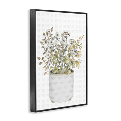 «Neutral Pots Wildflowers», art de la giclée encadrée par Janice Gaynor
