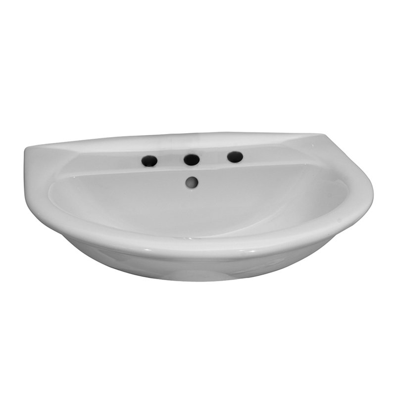 Barclay Karla 17.37'' White Vitreous China U-Shaped Bathroom Sink with Overflow, 8" Centers
