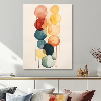 Aquarelle de cercles ascendants, reproduction d'art abstrait