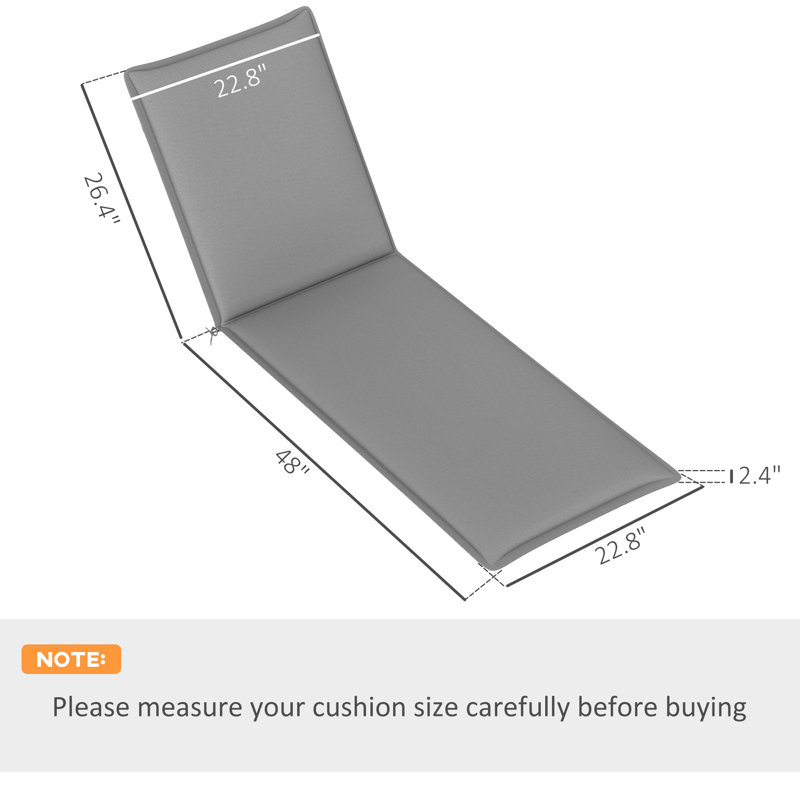 Outdoor Lounge Chair Cushion Set of 2, UPF50+ 200gsm Fabric and 25D High-Density Foam, Foldable Patio Chaise Lounge Cushion Set, Fade Resistant for Lawn Pool, 76" x 23