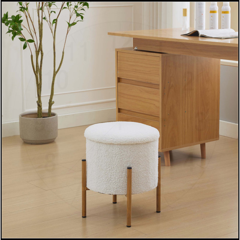 Repose-pieds de rangement moderne avec base en métal, couvercle amovible pour le salon et la chambre à coucher, parfait pour le rangement supplémentaire et les sièges