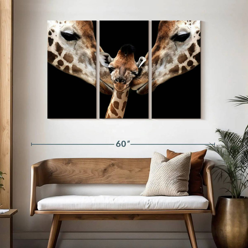 Famille de girafes Brampt Happy, H 32 po x l 50 po