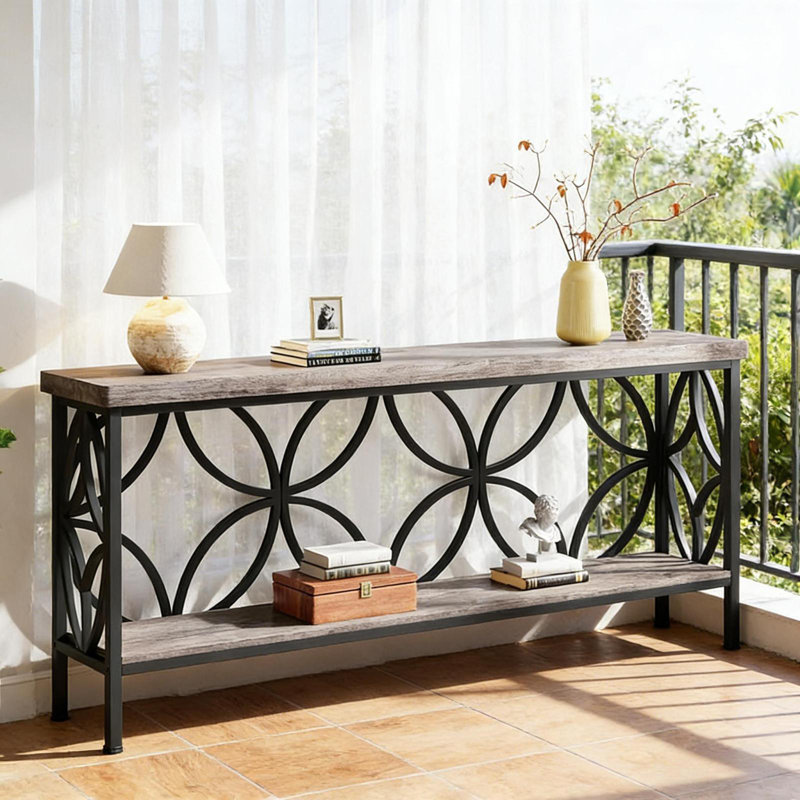Table basse, console à 2 niveaux, canapé moderne