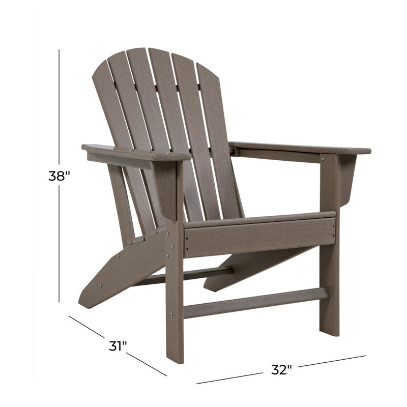 Resin Indoor Outdoor Adirondack Chair, Taupe