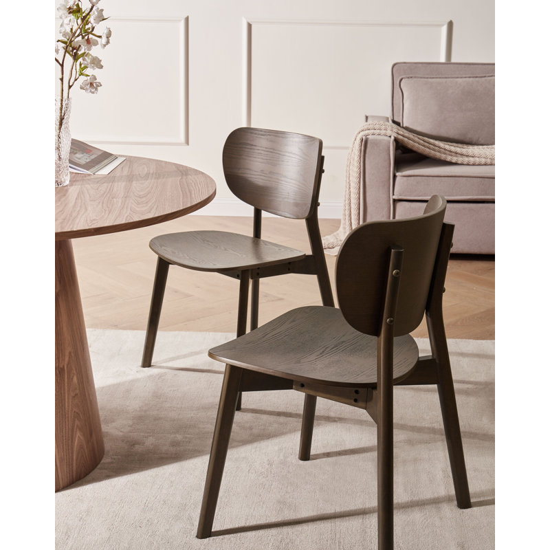 42cm H Solid Wood Side Chair, Brown