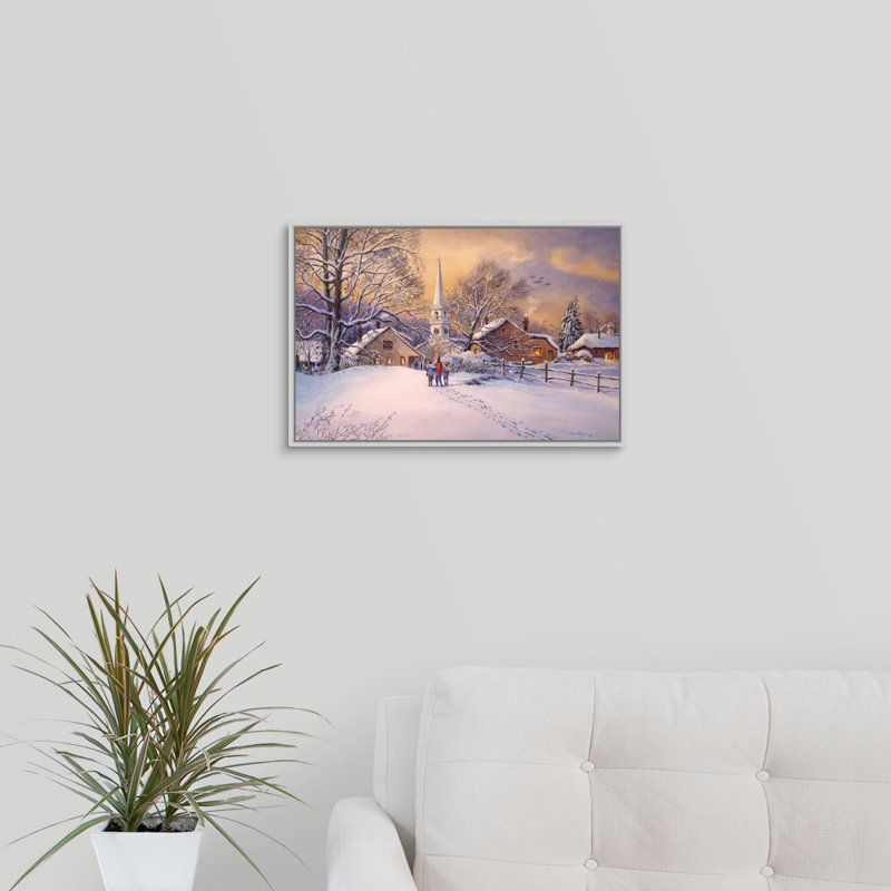 « christmas service » par jess hager, peinture sur toile, Cadre blanc, H 12 po x l 18 po x P 1,75 po