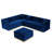 Modern Upholstered Blue Velvet - Dense Foam Padding For Comfort Contemporary In Stainless Steel Base Durability-738793009