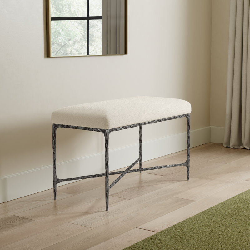 Evelynn 36" Upholstered Bench, Ivory