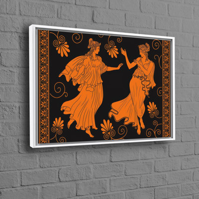 Art mural décoratif en toile de coton avec tuniques grecques et motif floral pour un cadeau de mariage moderne