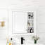 Armoire de rangement murale de salle de bain 30 po x 28 po, rangement dissimulé, design moderne, fabrication en miroir de verre, style