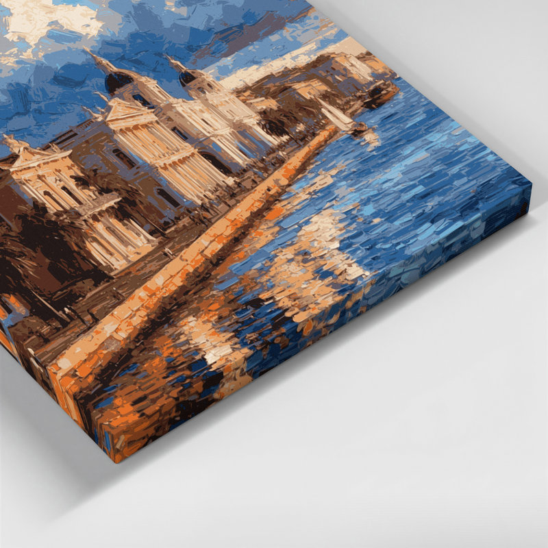 Art urbain sur toile, cités, villes de Montevideo, H 12 po x l 18 po