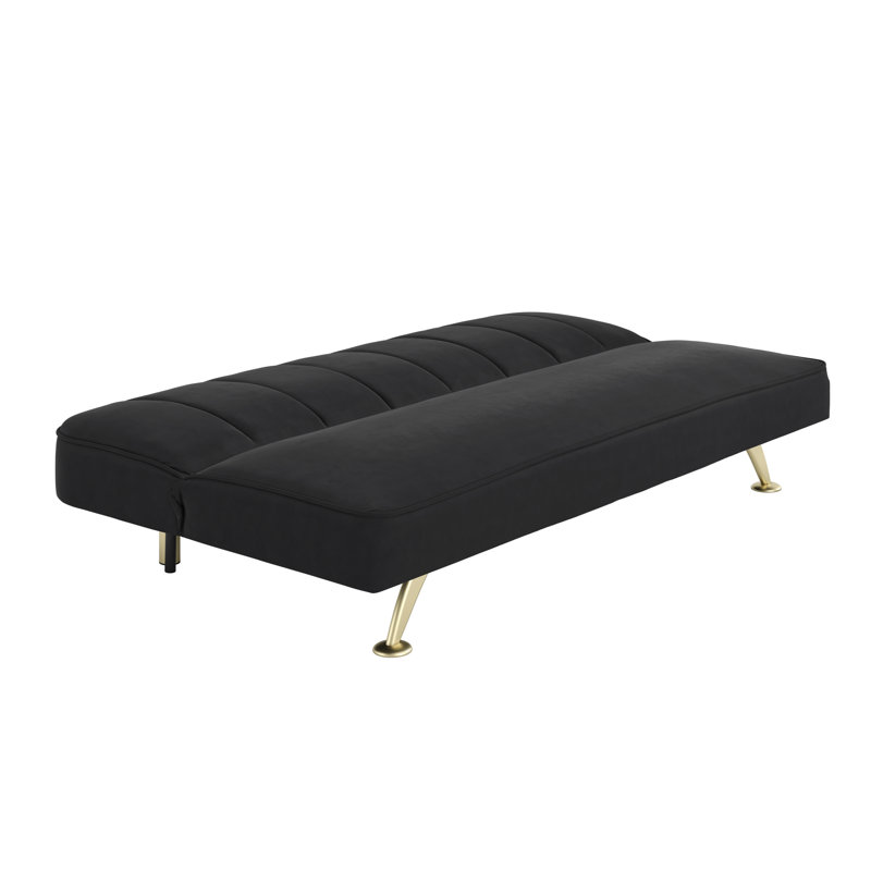 Burlington 2 Seater Sleeper, Black, Brushed Gold, Velvet