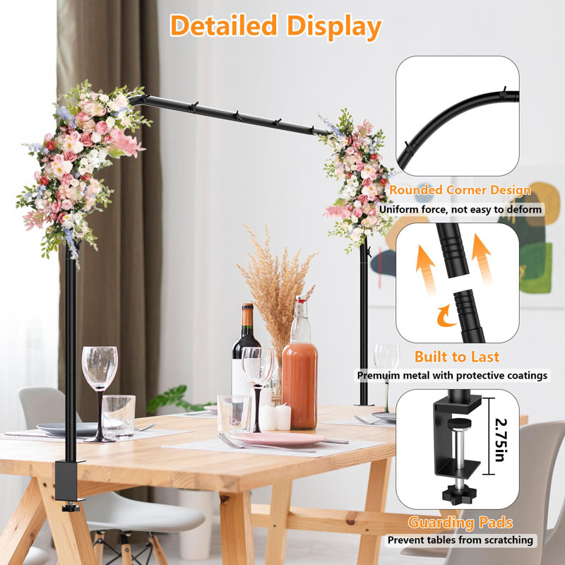 Over The Table Rod Stand with Clamps 5.3x8.7FT Adjustable