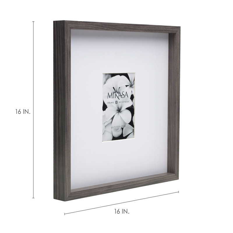 Bold Gallery 5X7-Inch Matted Picture Frame, 16X16-Matted 5X7, Black, Gray