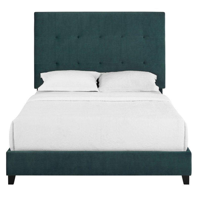 Grand lit pour chambre à coucher avec meubles en velours et revêtement en velours