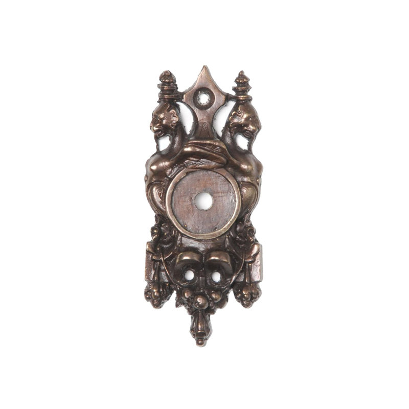 Kings Road Metal Knob Backplate, Dark Brass