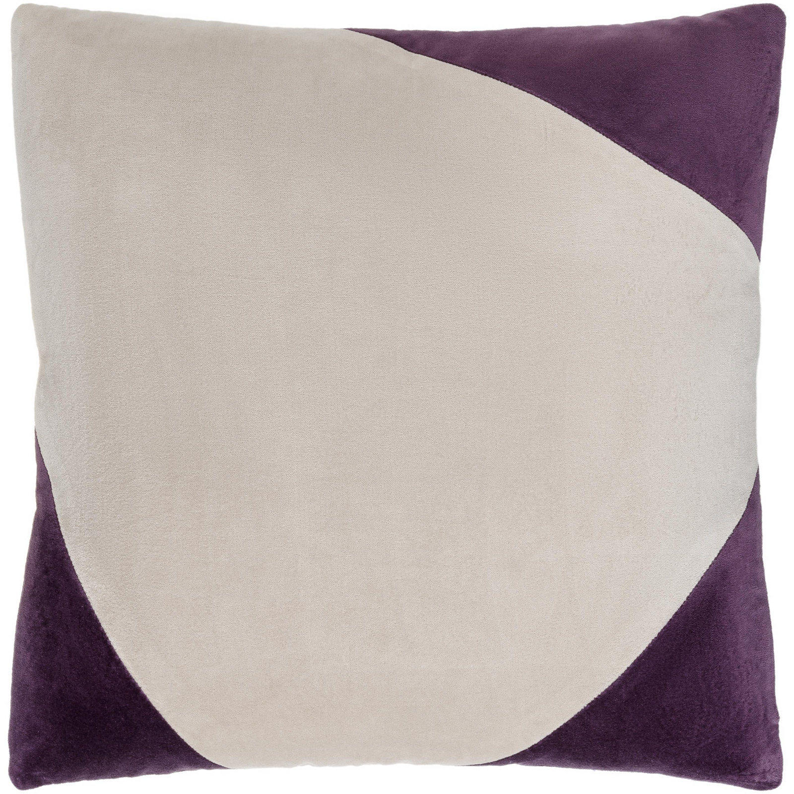 Denny Cotton Pillow Cover, 18" x 18", Down, Purple