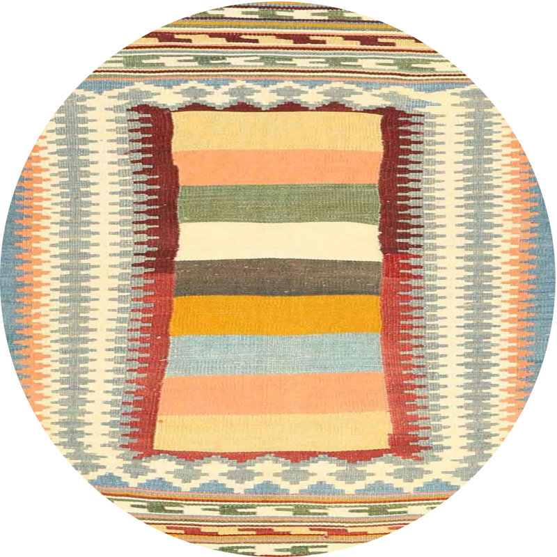 Tapis gris clair/beige unaire contemporaine, Rond 3 pi