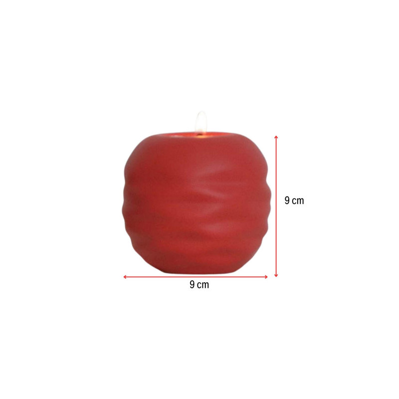 Elegant Decorative Object, Red Ceramic Sphere, 3.5 x 3.5 x 3.5 Inches | 100% High-Quality Ceramic | Perfect for Home Decor, Modern Aesthetic, Unique Accent Piece for Living Room or Office