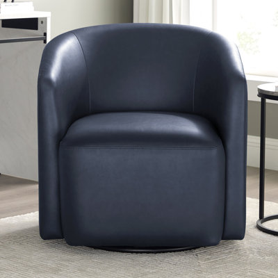 Fauteuil demi-tonneau pivotant en similicuir