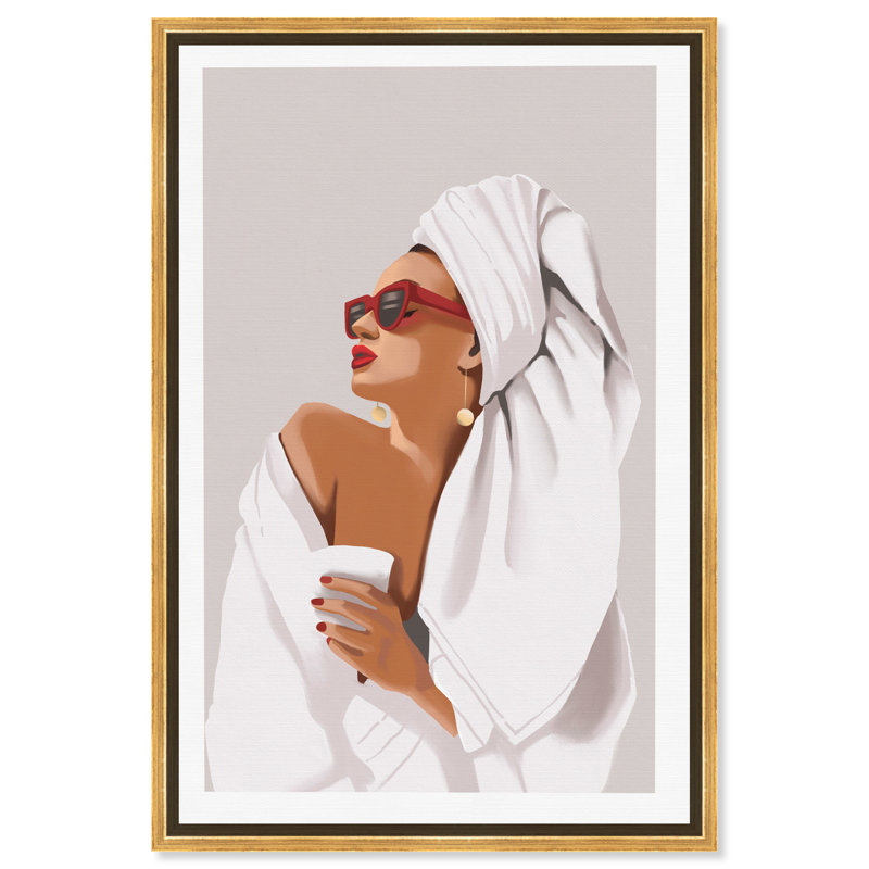 «Her Morning routine» - impression, Toile encadrée, H 15 po x l 10 po, Doré