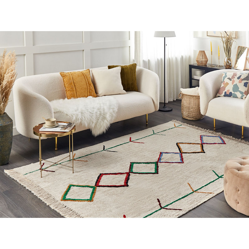 Charlena Geometric Cotton Area Rug, Rectangle 160cm x 230cm