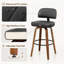 Tabourets de comptoir pivotants rembourrés en cuir de polyuréthane de style Mid-Century avec dossier courbé en bois-984185778-984185779