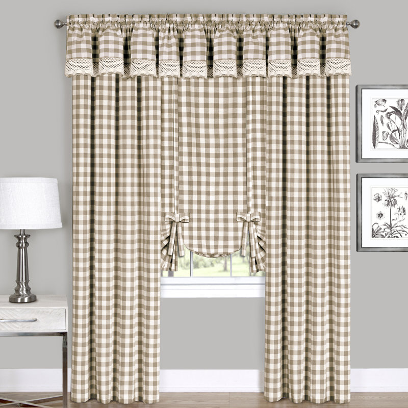 Haylee Semi Sheer Single Curtain Panel, 42" W x 63" L, Taupe
