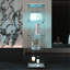 Vitrine à DEL avec 4 tablettes vitrées avec porte et bibliothèque pour salon, 64,7 po x 16,7 po x 14,3 po