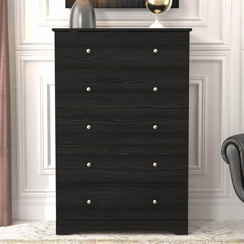 Blaklee 5 Drawer 31.5'' W Dresser, Black Oak/NotSturdy