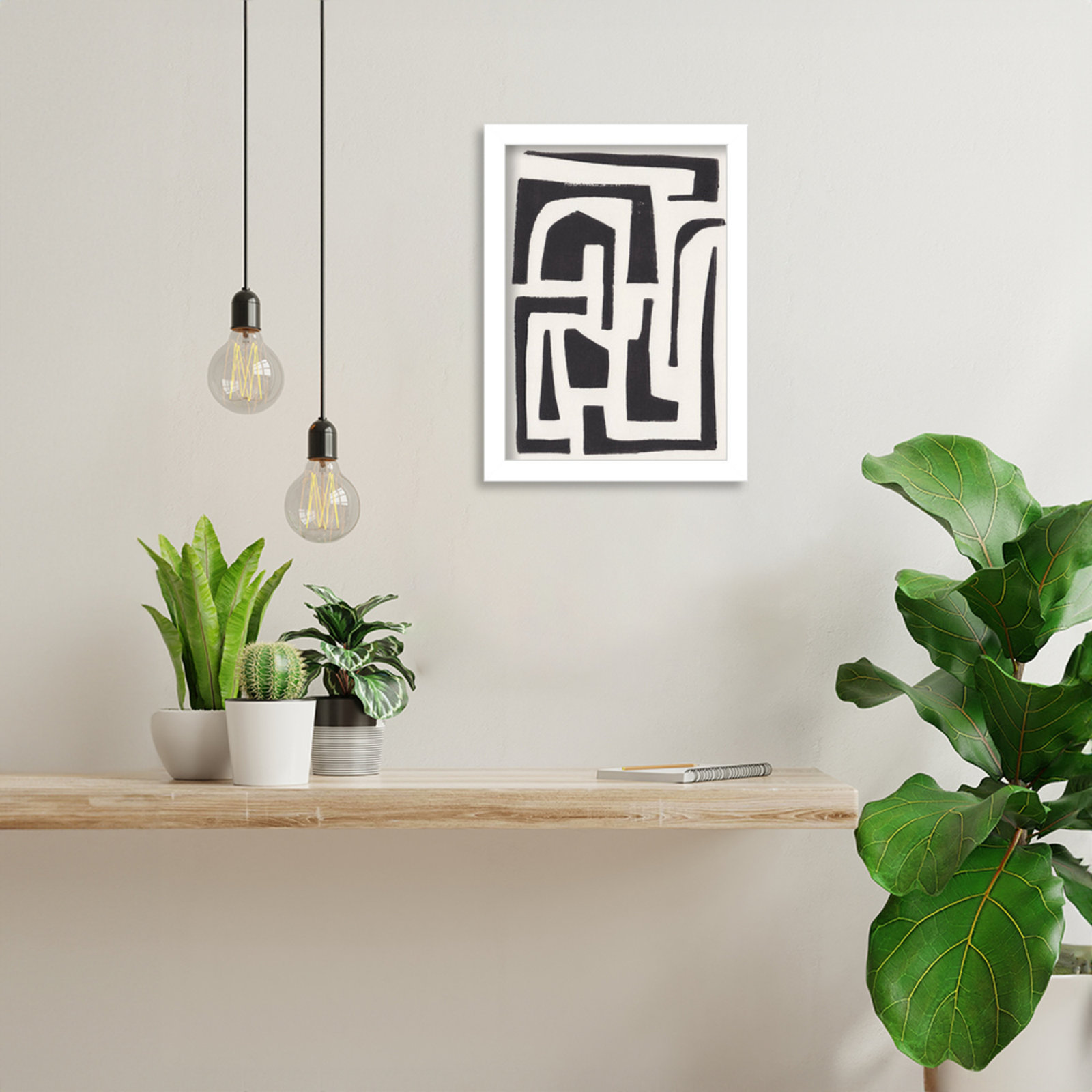 Neighborhood Print by Alisa Galitsyna, White, 13" H x 10" W x 1" D