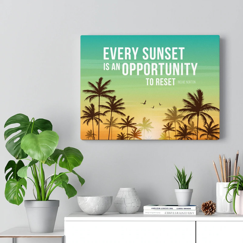 Art inspirant, citation sur toile, chaque coucher de soleil est une occasion, art mural, H 18 po x l 24 po