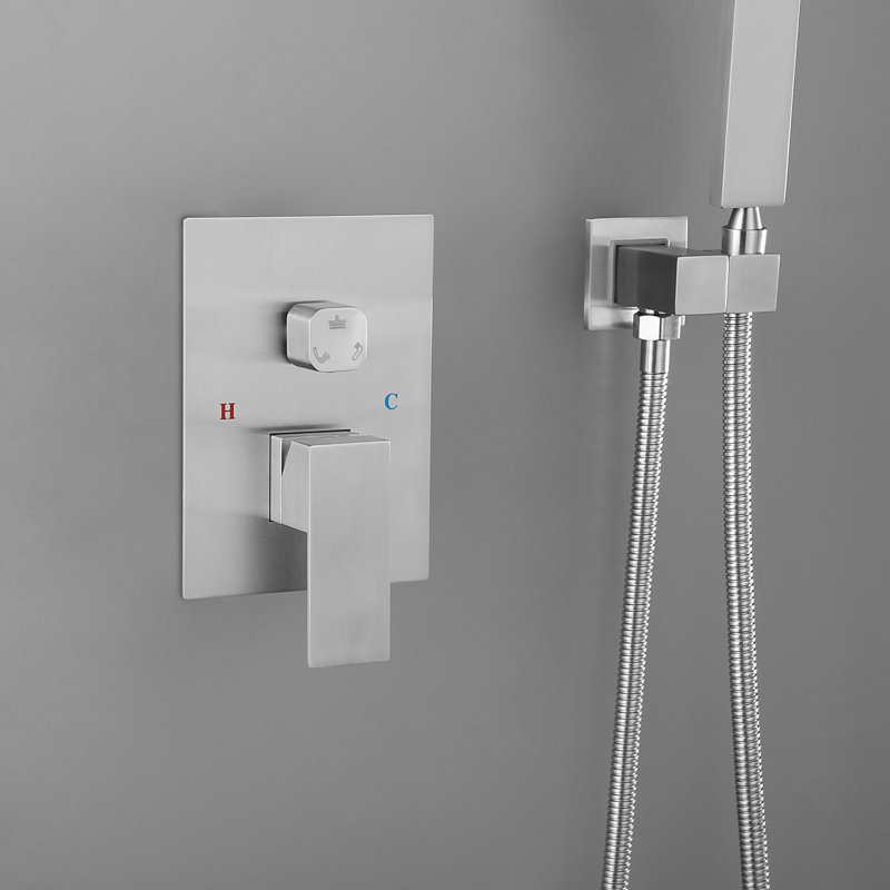 Luxury Rain Shower Combo Set, Brushed Nickel