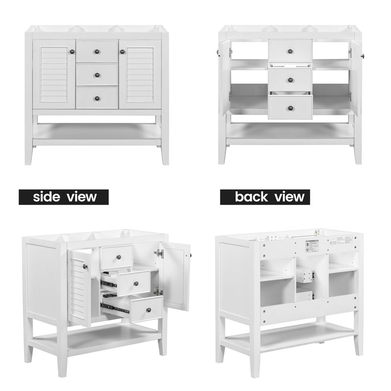 35 " Single Bathroom Vanity Base, White