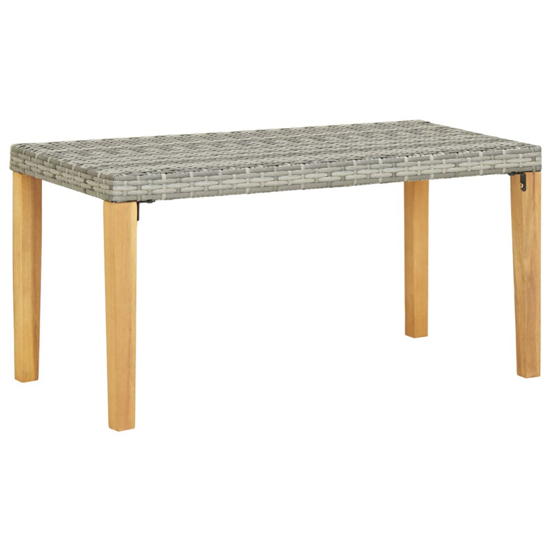 Aidi Wicker Outdoor Bench, Grey