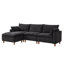 Canapé d'angle modulaire en chenille noire effet nuage de 275 cm avec pouf amovible pour salon-1952547167