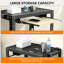 Chariot roulant roulant AV avec multiprise, chariot utilitaire réglable avec roues, plateau à clavier, armoire verrouillable