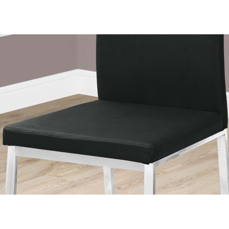 De 2 sièges de salle à manger modernes, housse en similicuir noir, base en métal, chaises de cuisine polyvalentes, chaise rembourrée et tendance