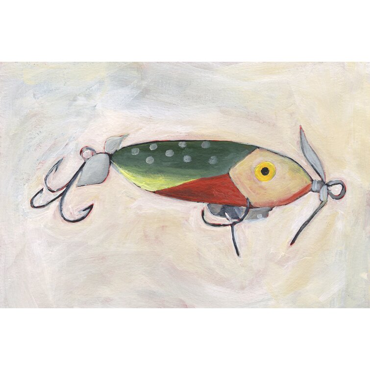 Rosecliff Heights Retro Fishing Lure III On Canvas by Regina Moore Print