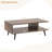 2-Tier Coffee Table w/ Compartments & Metal Legs Rectangle Tea Cocktail Table-557062547