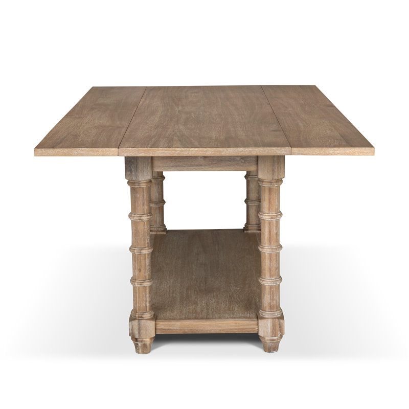 Bimini Drop Leaf Table, Whitewash, Driftwood