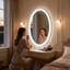 Oval LED Lighted Bathroom Mirror Backlit with Defog Memory Function -1967938283