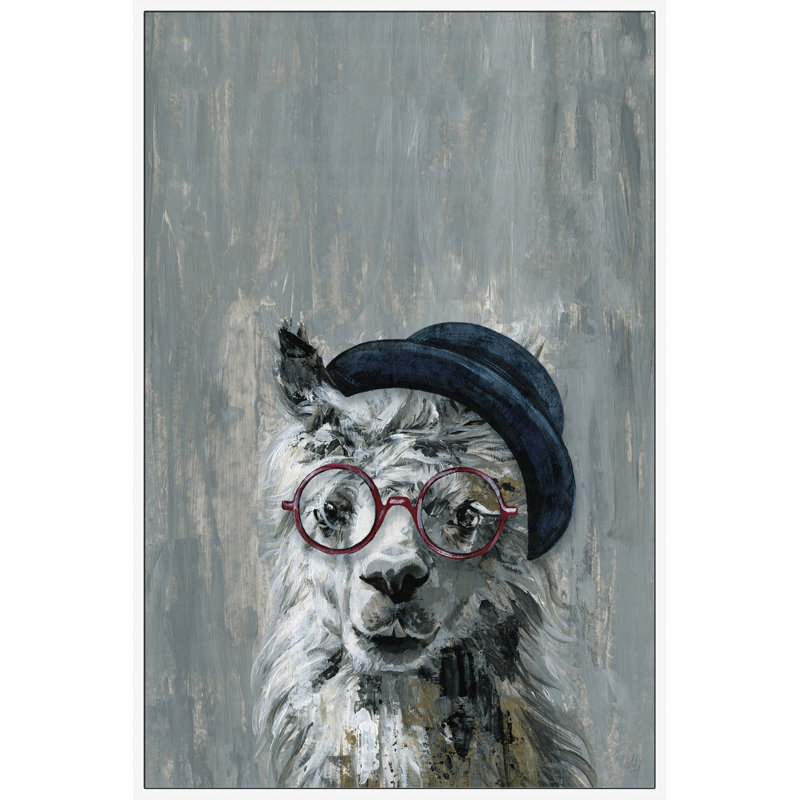 « mad hatten llama », art encadré Bellana, H 18 po x l 12 po x P 1,5 po