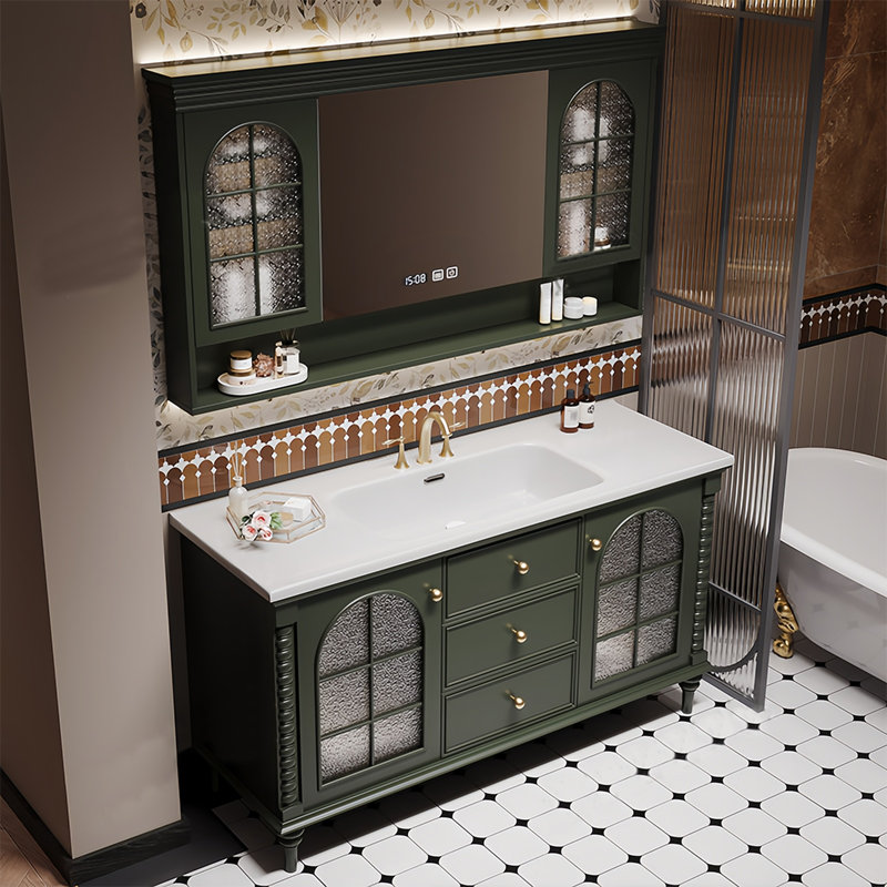 American retro-style smart bathroom cabinet, 31.49" H x 47.24" W x 21.65" D 